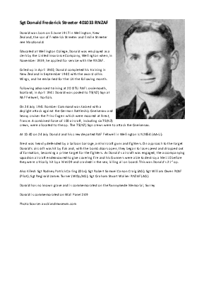 A preview of a PDF biography for Streeter, Donald Frederick